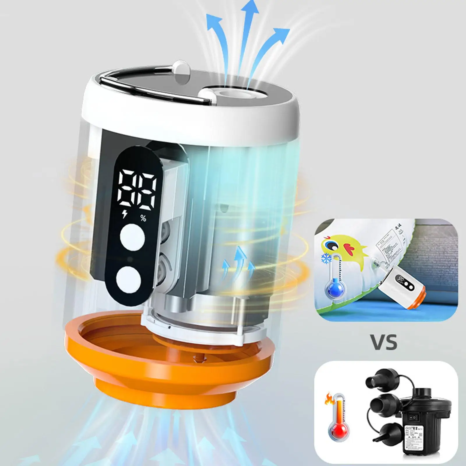 Electric Air Pump Inflation Device for Inflatable Cushions Swimming Rings