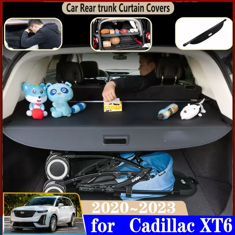 

Car Trunk Curtain For Cadillac XT6 2023 2022 2021 2020 Auto Dedicated Trunk Rear Curtain Cover Retractable Space Car Accessories