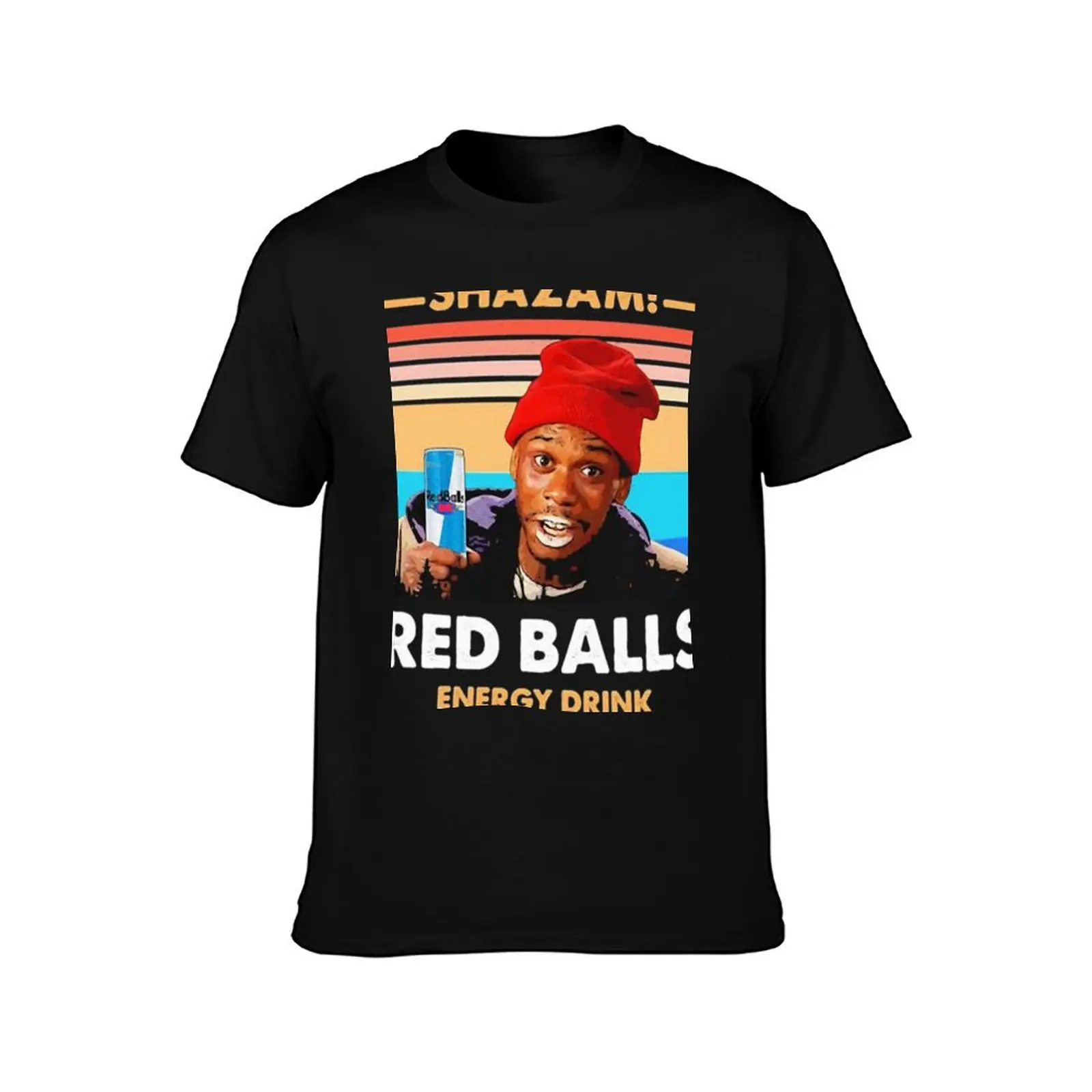 Dave chappelle Redballs Shazam Energy Drink T-Shirt Summer Casual Cotton Tee Oversized Streetwear Tops Vintage Graphic Print