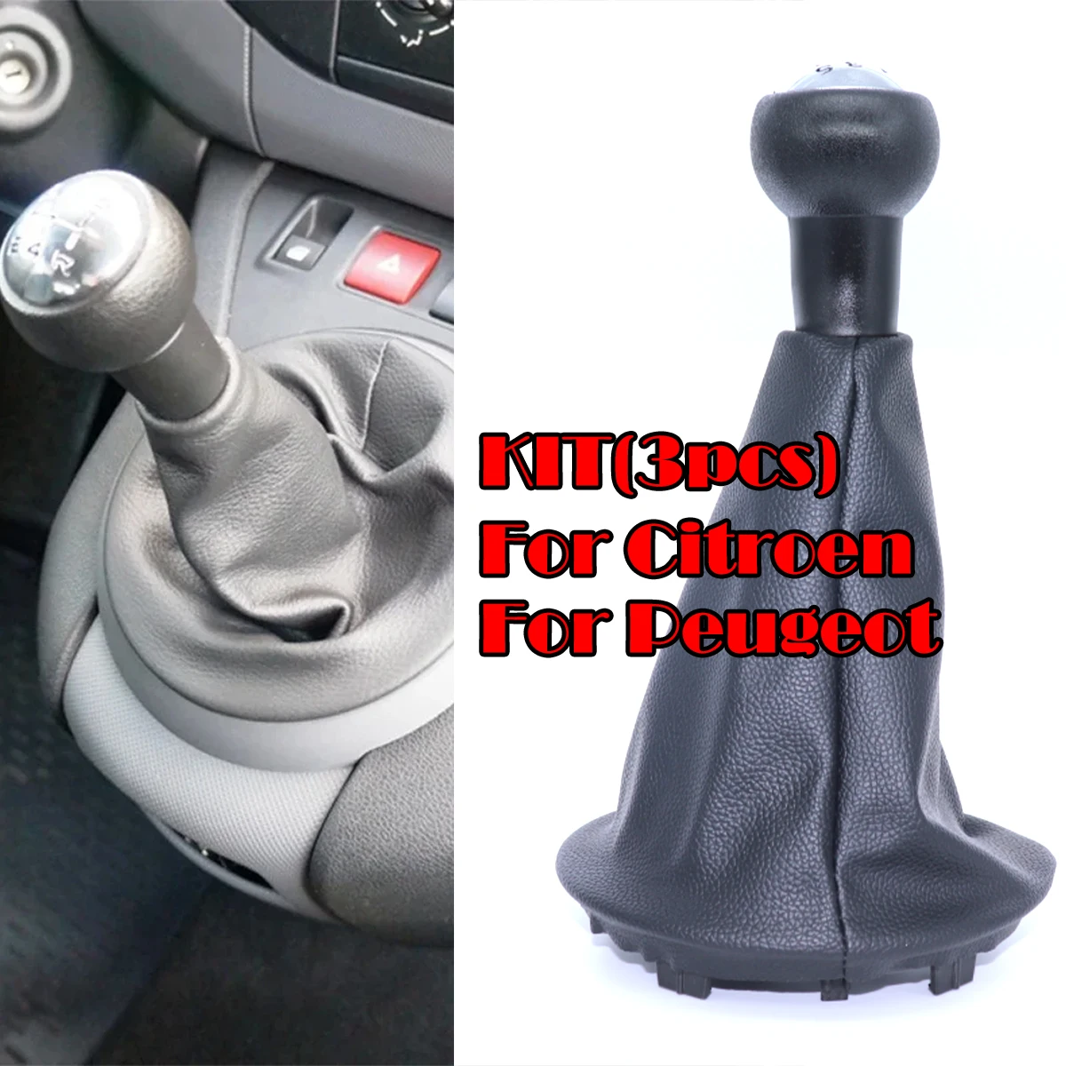 

5 Speed Gear Shift Knob For Peugeot Partner 2008 2009 2011-2018 Citroen Berlingo Shifter Lever Stick Gaiter Boot kit Replacement