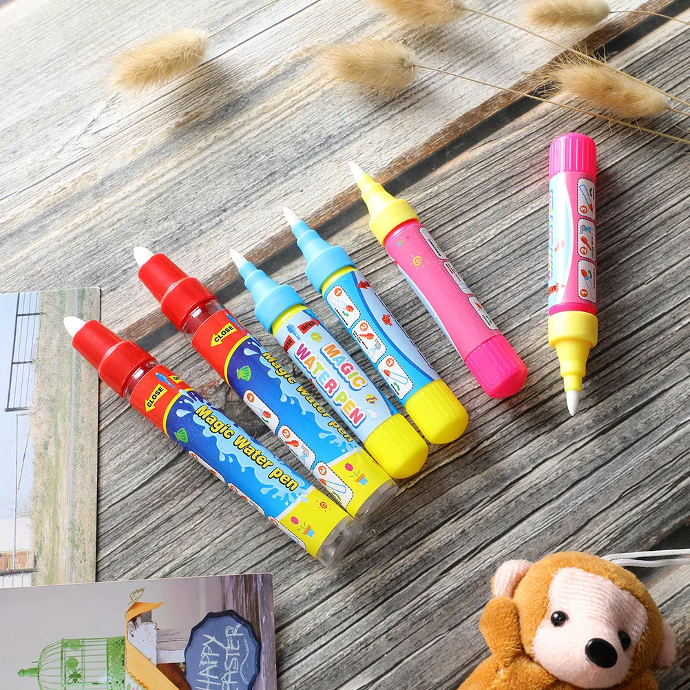 2Pcs Water Painting Pen Set for Safe Plastic Material Easy Grip Ergonomic Handle Portable Lightweight Fun Coloring