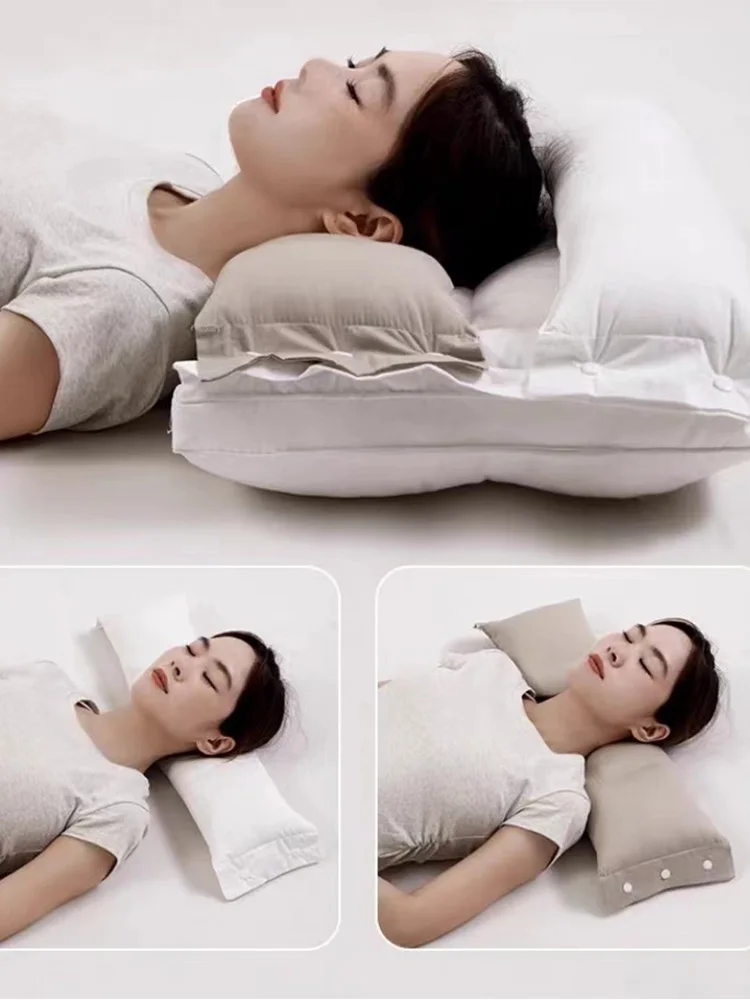 Cotton Pillow Two-way Relaxing Neck Cone Cervical Orthopedic No Pressure On Face And Ears Help Sleep Pillows