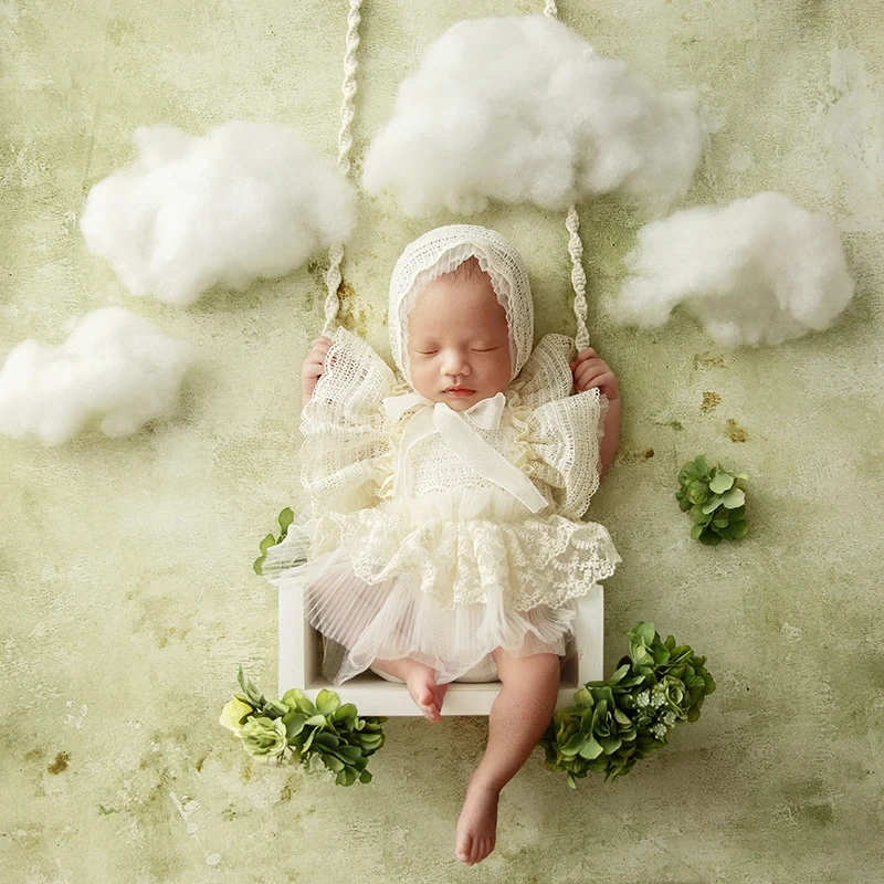 

0-1 Month Baby Photography Outfit Cute Style Baby Girl Lace Shooting Dress Infant Posing Photography Costume