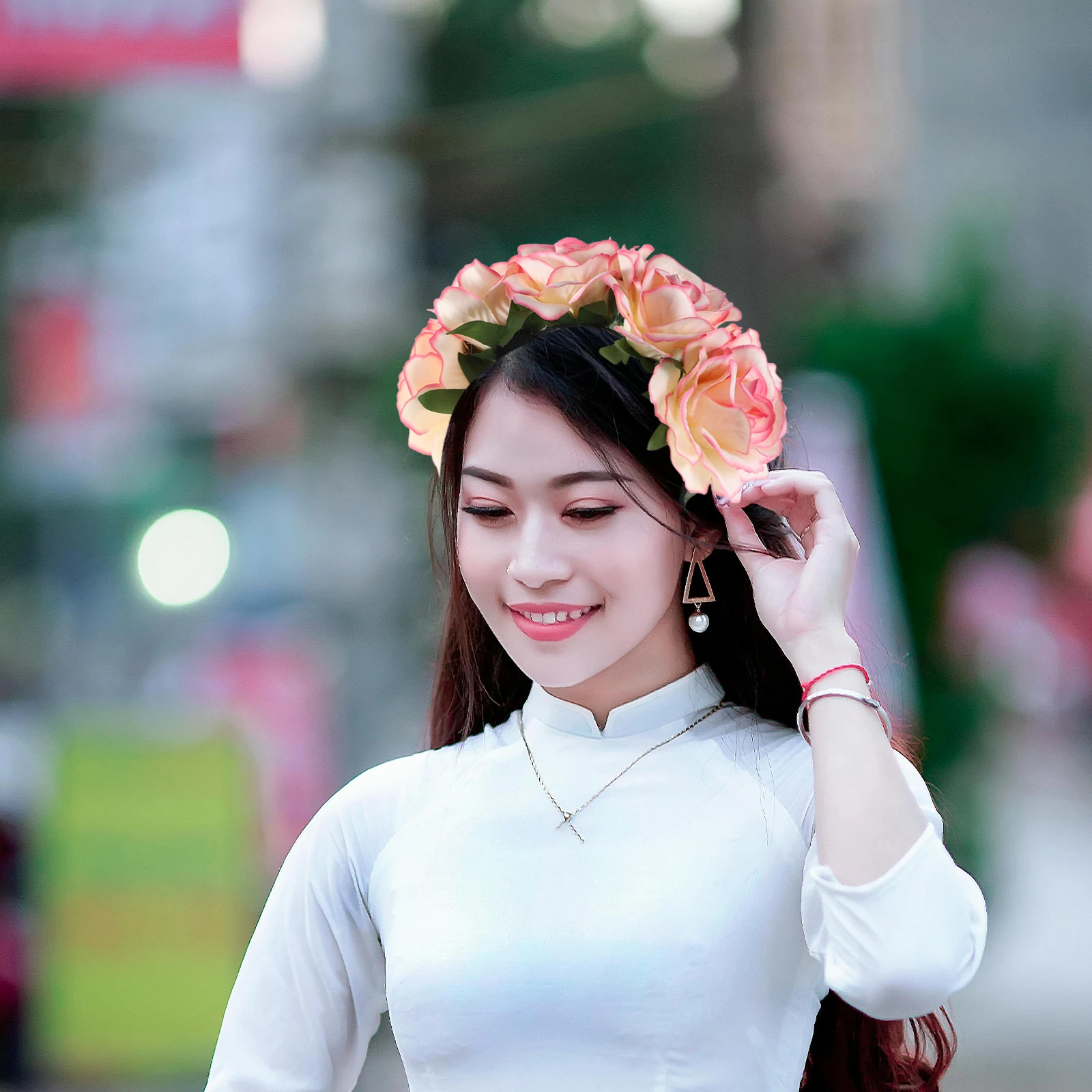 

Luxury Artificial Rose Headband Floral Hair Crown Bridal Wedding Party Accessory Lightweight Comfortable Girls Women Floral