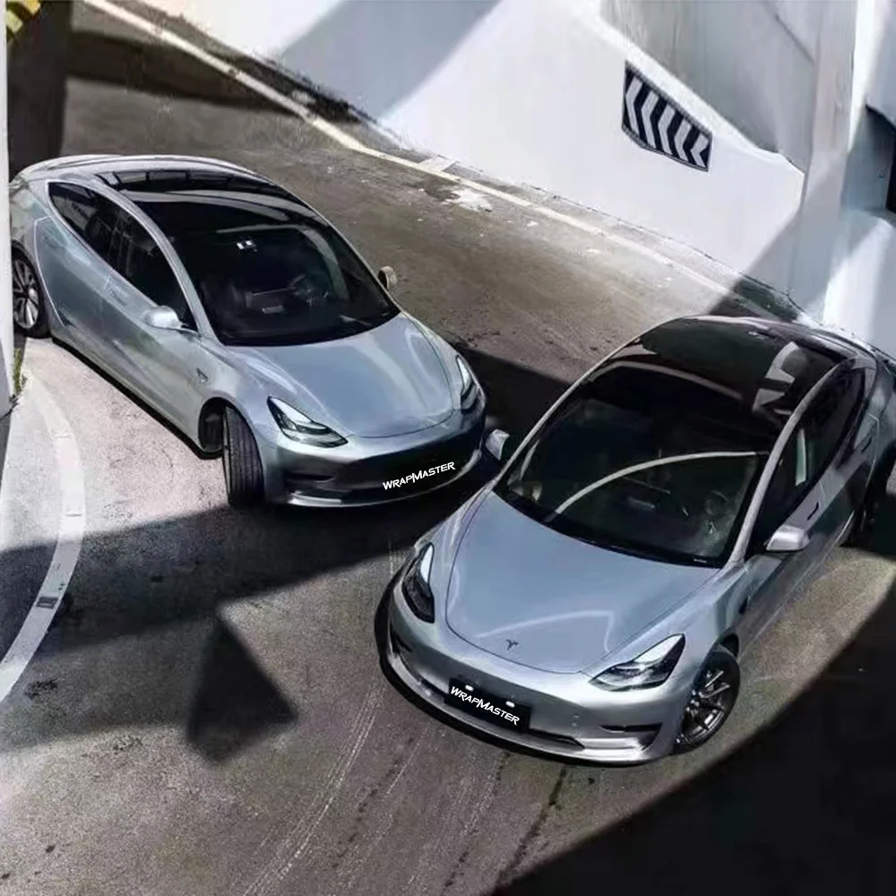 

Satin Aluminum Silver Liquid Metal Colored Paint Protection Film PPF Car Wrap Custom Liquid Metal PPF Skin