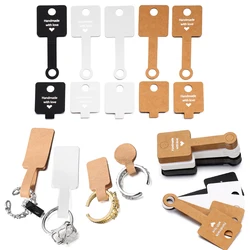 50/100Pcs Rectangle Jewelry Price Tag Self Adhesive Barbell Sticker Card DIY Necklace Earring Display Repair Label Packaging