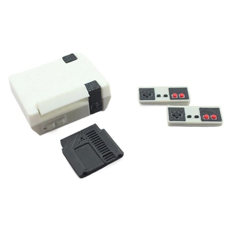 SX Gamepad Simulation Wireless Game Controller Doll House Decor Accessories Dollhouse Host+Game Card+2 Controllers Toys Model