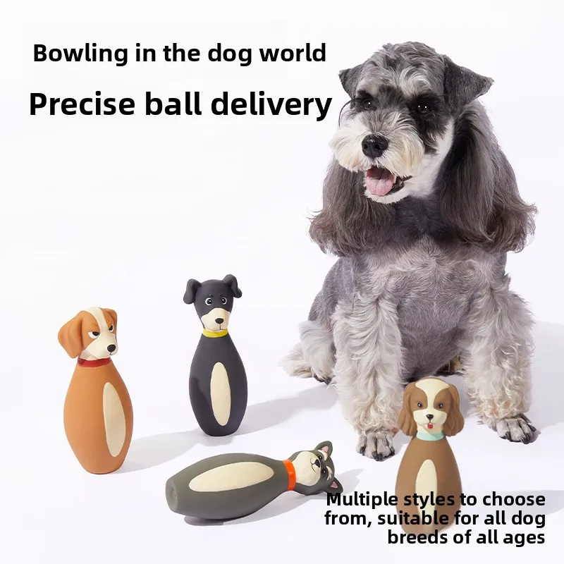 Juguete Interactivo para Perros EETOYS, Pelota de Boliche de Dibujos Animados con Sonido, Resistente a Mordidas, Mantiene a los Perros Entretenidos, Ideal para Todas las Razas, Material de Látex