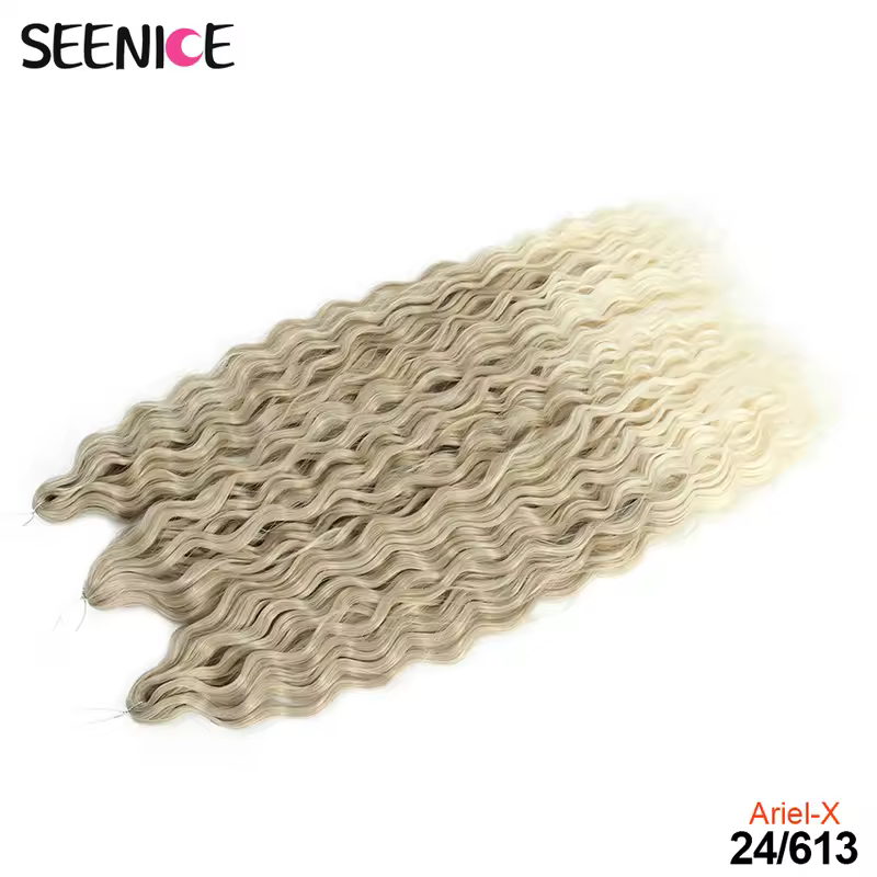 Ariel Curl Hair Water Wave Twist Crochet Hair Synthetic Crochet Braids Ombre Blonde Afro Curls Deep Wave Braiding Hair Extension - Image 37