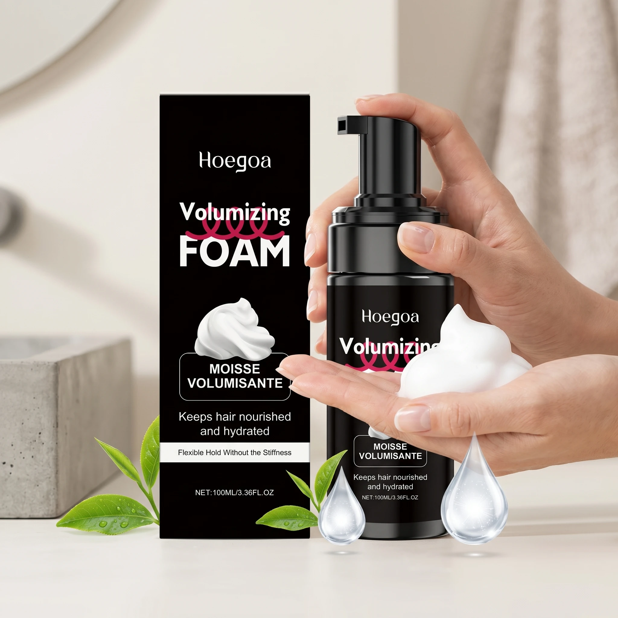 Hair Styling Mousse Improves Hair Root Elasticity Anti-Frizz Long-Lasting Moisturize Natural Curly Defining Mousse for Women Men