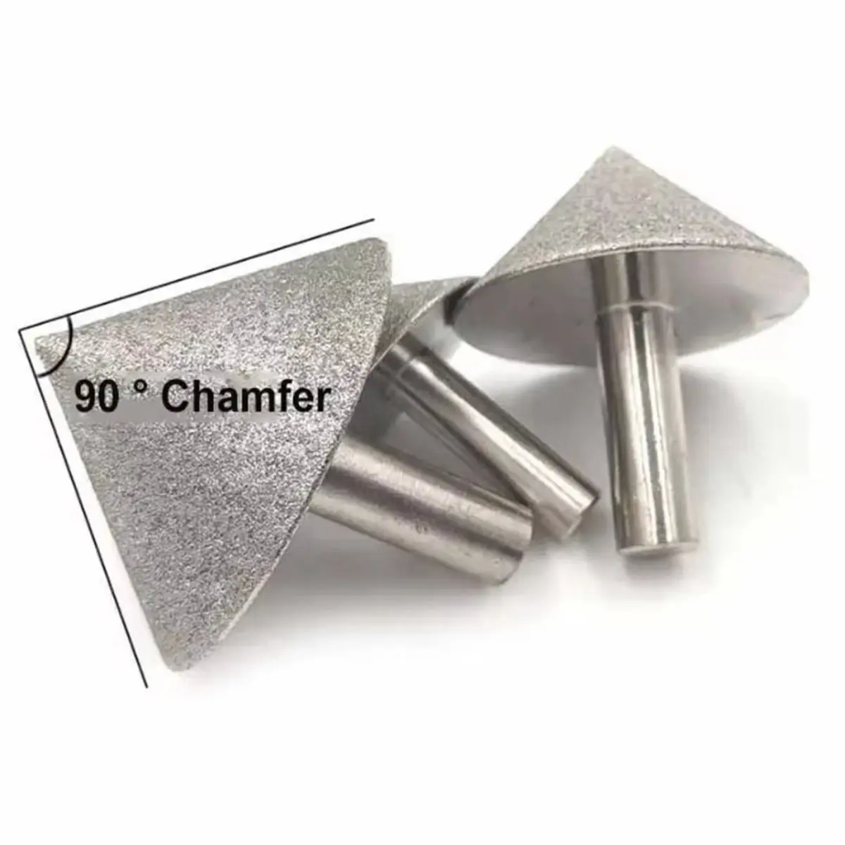 AA83  Grinding Head 20-60mm Cone Chamfering Abrasive Tools 90 Degree Wear Drill Bits Head 20mm