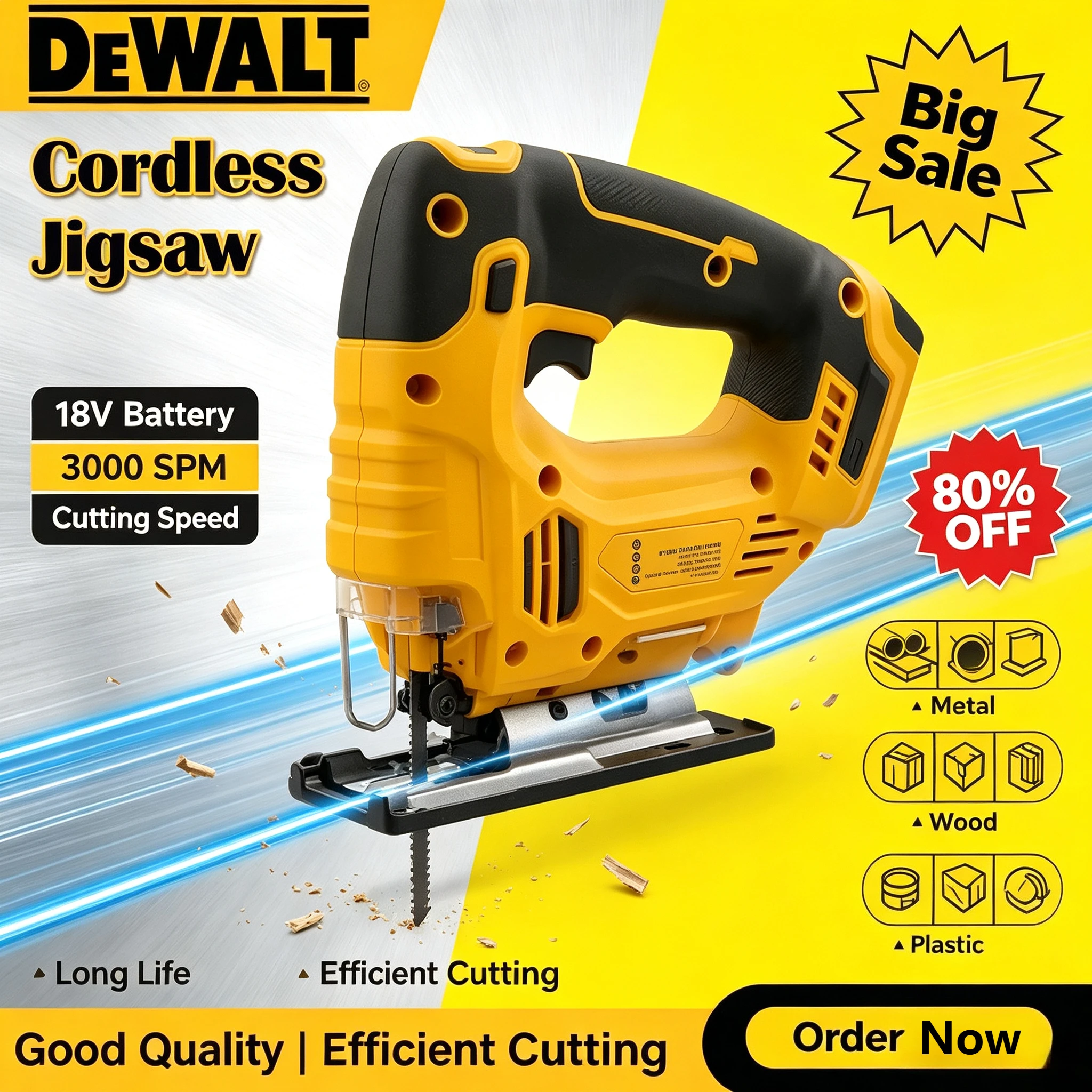 Power Tools Jigsaw - Sega a Traforo Portatile Senza Fili