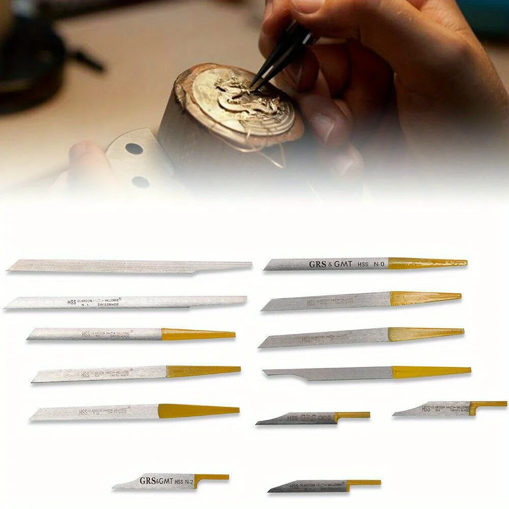 

Premium 13PCS High-Speed Steel Engraving Gravers Set for Jewelry Making Pneumatic Impact Engraving Machine Accessories