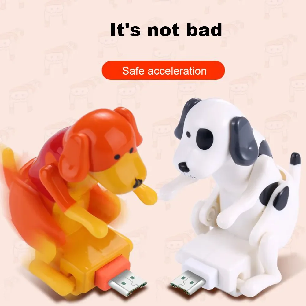 MVQF Funny Humping Dog Fast Charger Cable Data Cable for IPhone Mobile Phone Charging Line Prank Gifts Decompression Toys