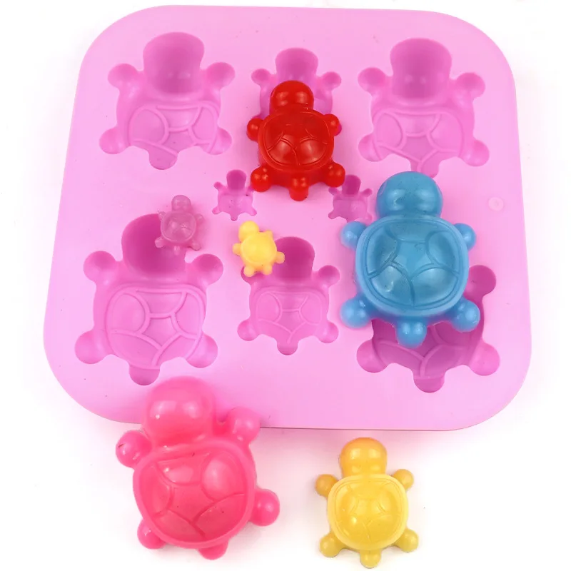 Turtle Chocolate Silicone Mold Sea Tortoise Candy Gummy Jelly Ice Cube Tray Cute Animal Cake Decoration Cupcake Topper Kitchen