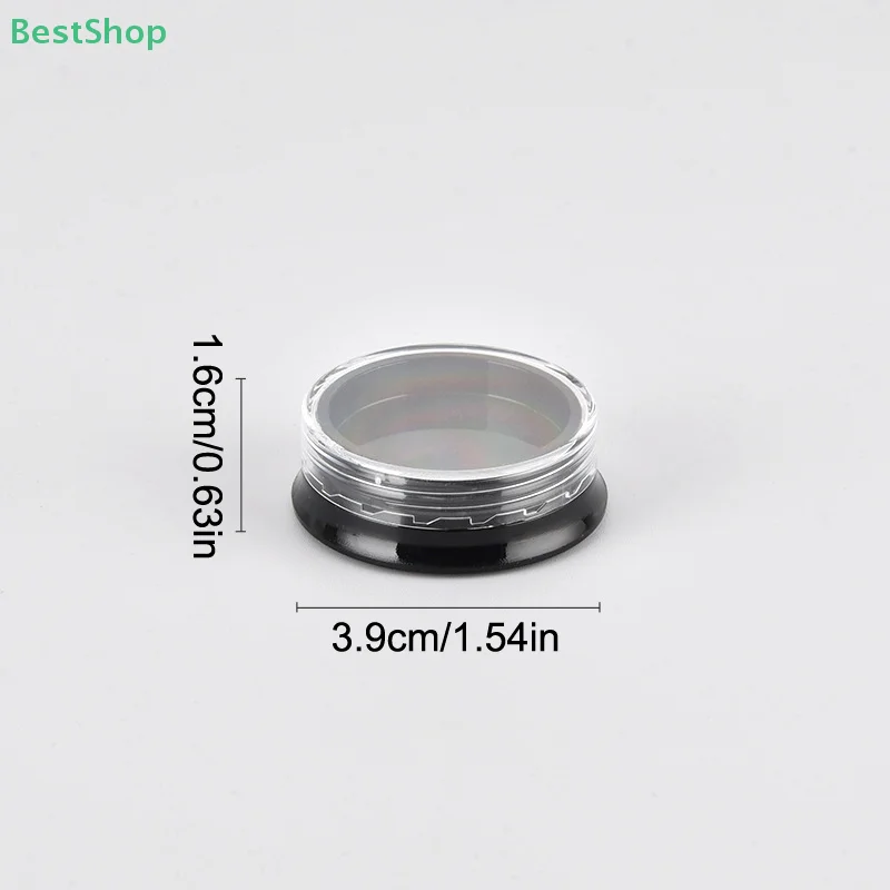 10 szt. Czarne płaskie pojemniki na paznokcie, puste buteleczki na brokat, puder do zdobienia paznokci, pudełko na cyrkonie, pojemnik wielokrotnego użytku na balsam