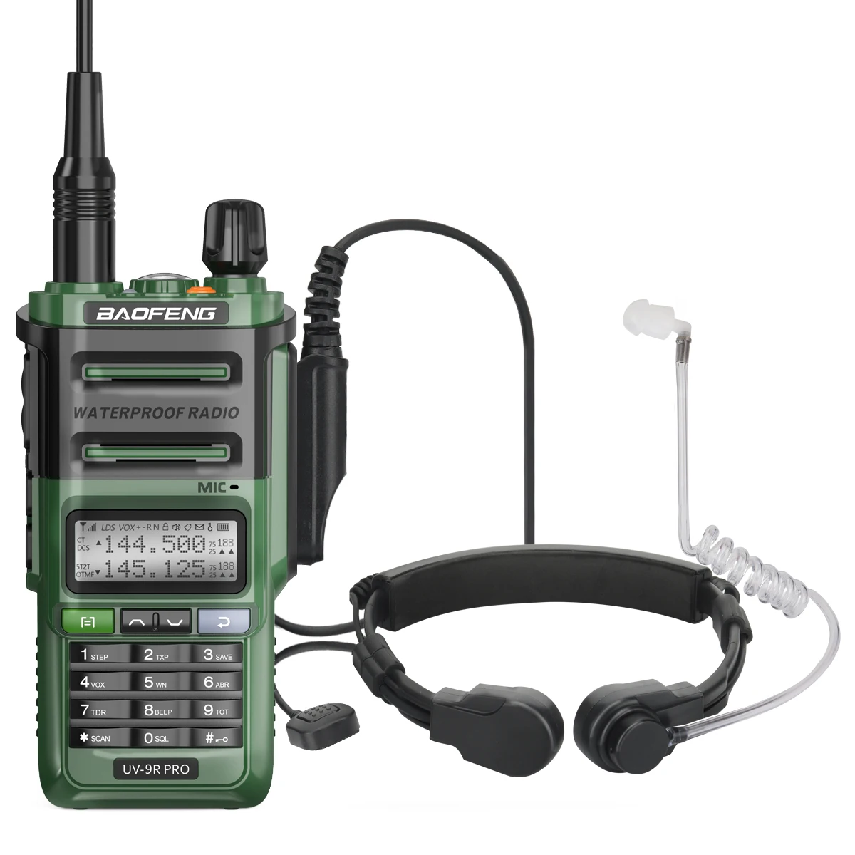 Auriculares impermeables con tubo de aire para walkie-talkie, auriculares flexibles con micrófono de garganta, para BAOFENG UV-5R 5RH 21 17 PRO Quansheng UV-K5 K6