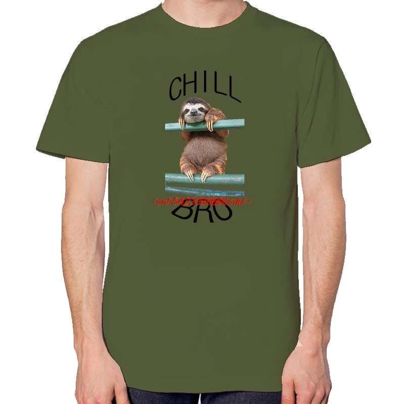 Chill Bro Sloth Animal Cool Graphic T Shirts Fashion Tees Tops Summer Cotton New Shirts And T-Shirts Unisex Print T Shirt