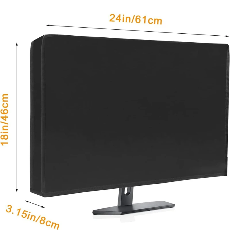1PC Computer Monitor Dust Cover Black Oxford Cloth Thickened Waterproof Desktop Computer Screen Protector Cover Multi Size