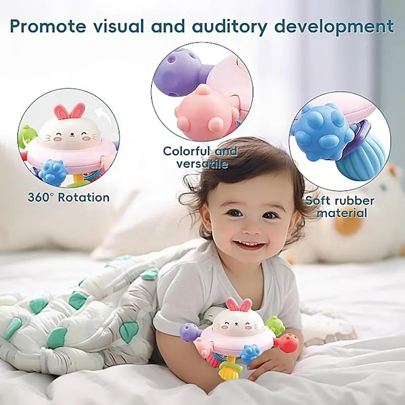 Sensory Development Ball Bunny Soft Silicone Teether Soft Silicone Teether Developmental Oral Motor Chew Toy Soothing Kids