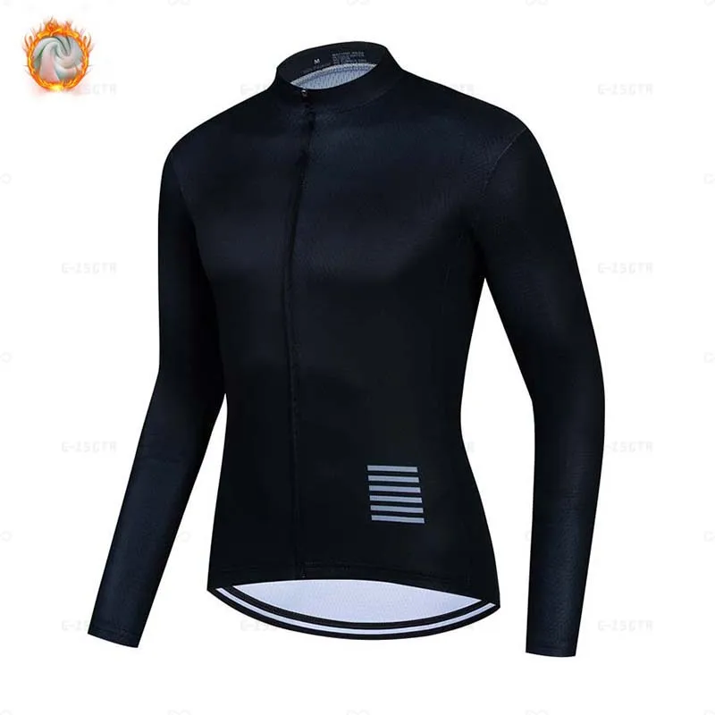 

Winter Thermal Fleece Cycling Clothing Men Cycling Jersey White Long Sleeve Bicycle Bib Pants MTB Bike Clothes Maillot Ciclismo