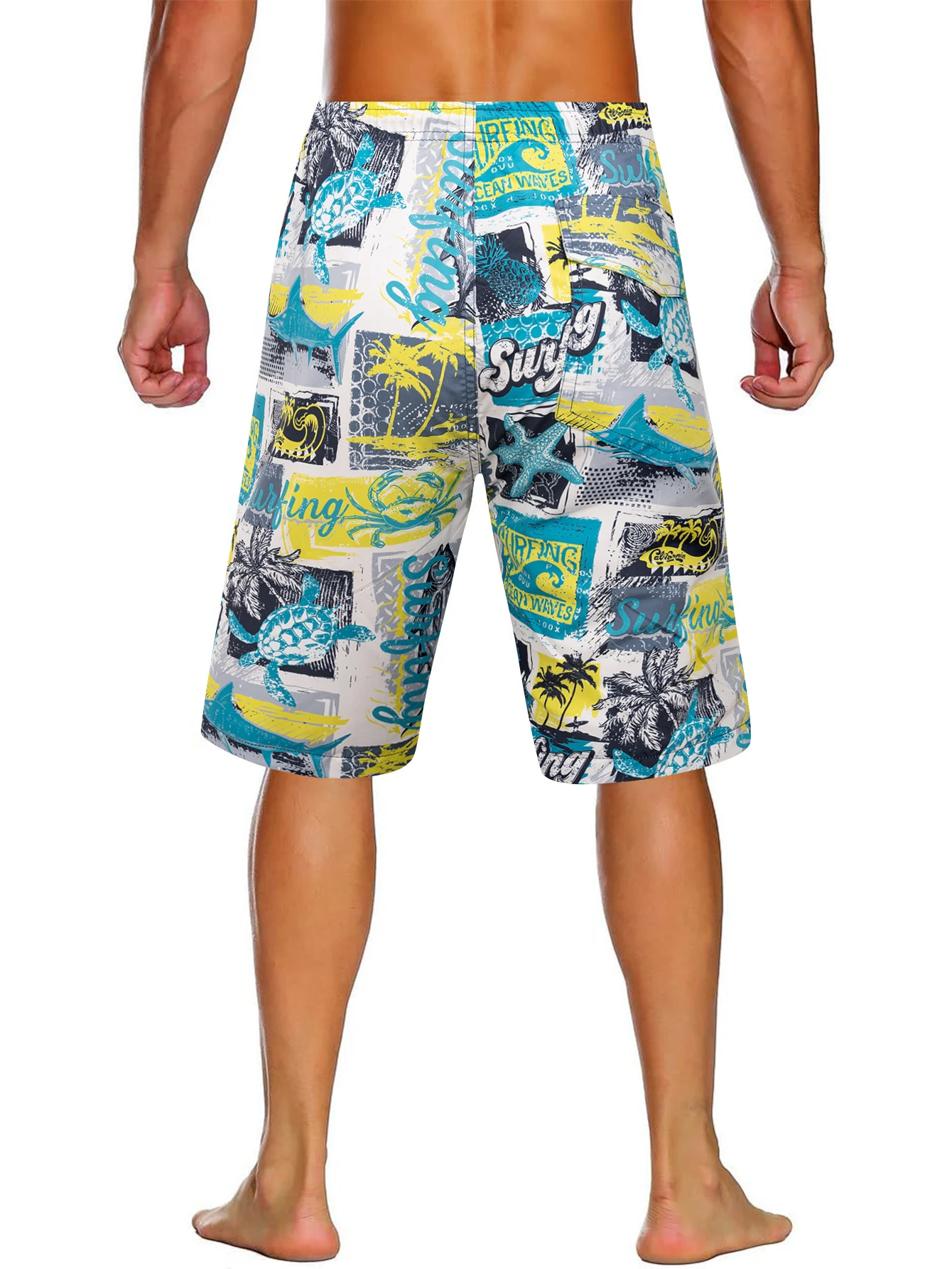 Men\'s Swim Trunks Hawaiian Bathing Mesh Lining Suit Swimsuits Beach Shorts for men