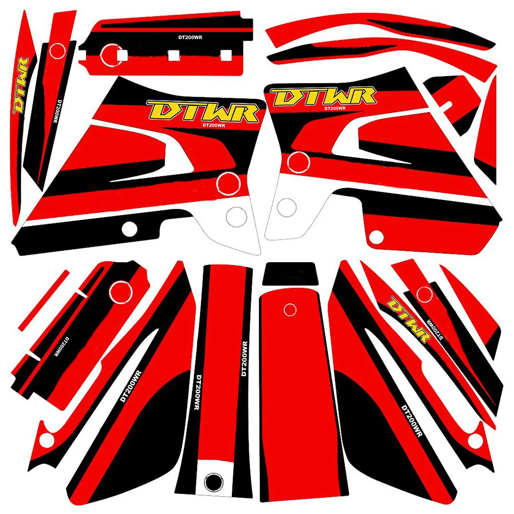 Customized Motorcycle 3M graphics stickers BACKGROUNDs decals kits For YAMAHA DT200WR DT 200WR DT200 WR