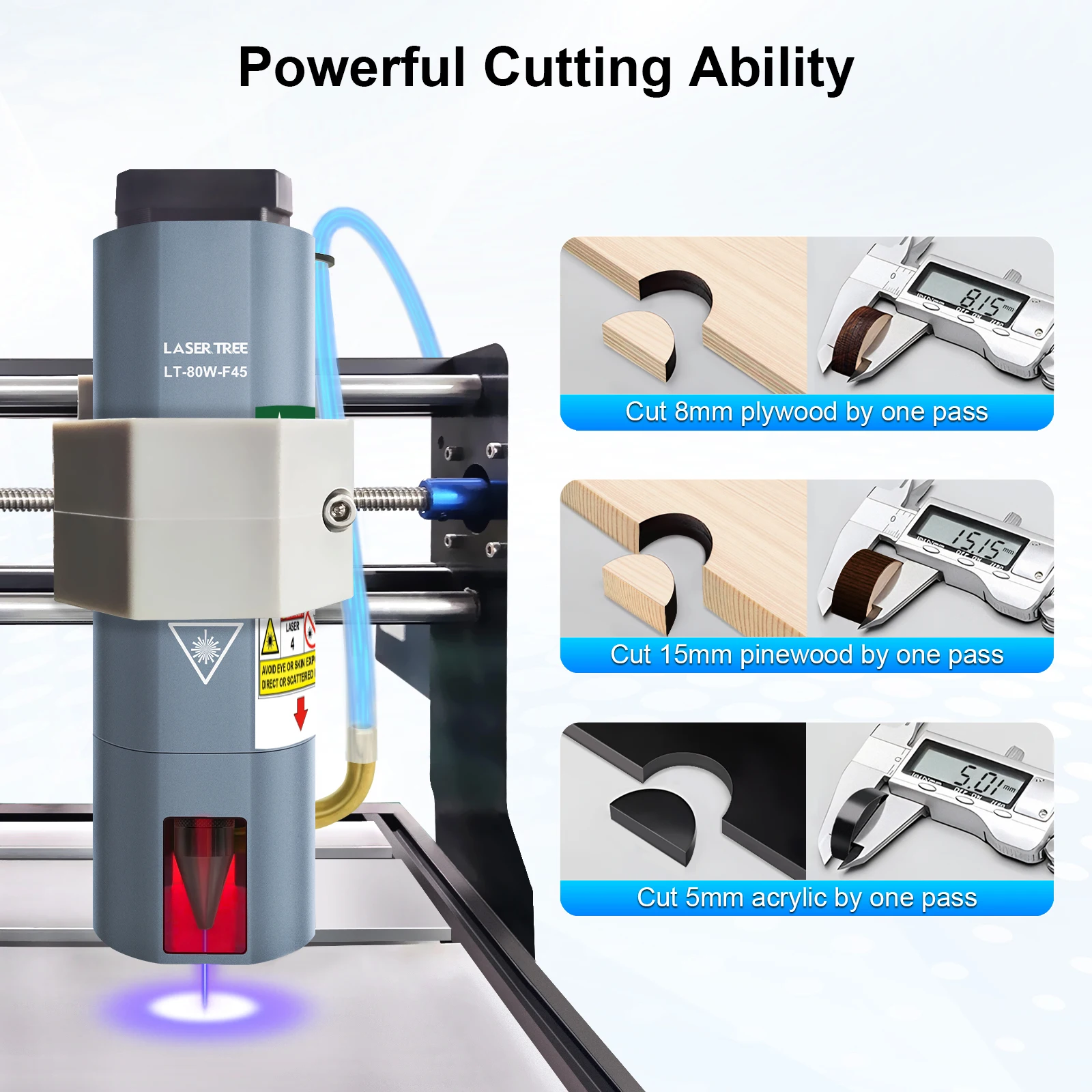 LASER TREE Fixed Focus 10W Optical Power Laser Head with Air Assist Nozzle Module for CNC3018 Engraver Cutting Machine DIY Tools