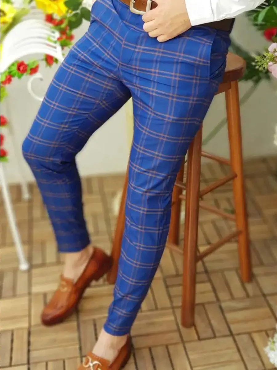 Men's Business Casual Pants Vintage Patterned Printed Pants Men's Spring/fall Fashion Suit Pants Vintage Men's Clothing