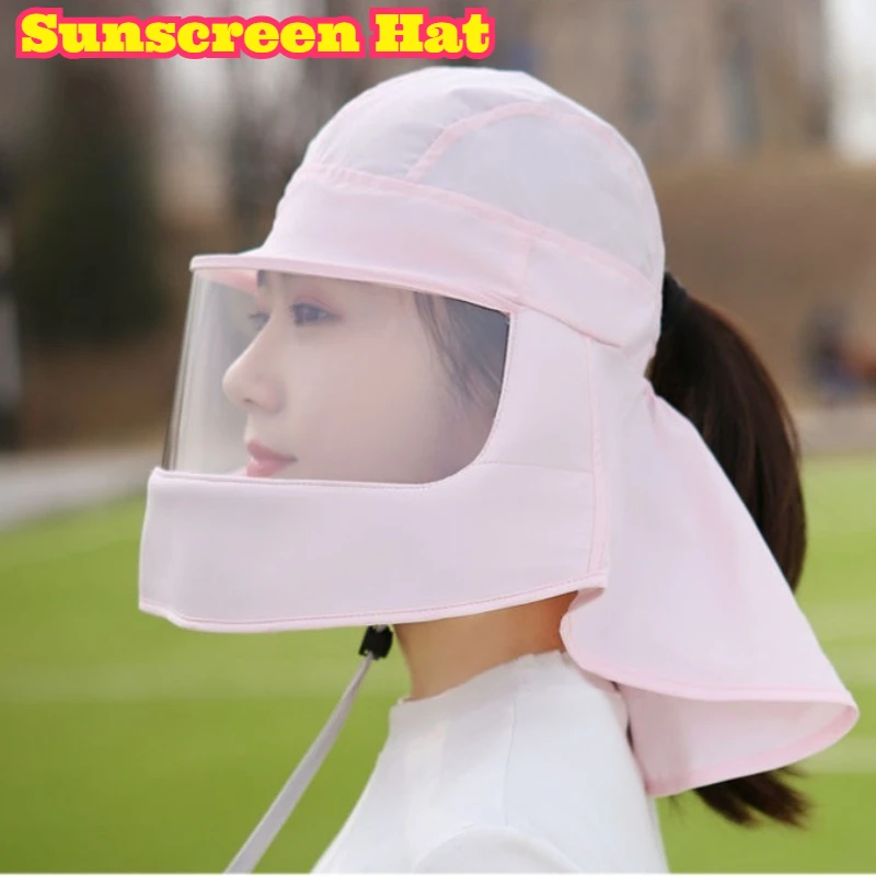 Sun Hat UV Protection Full Face Neck Cover Breathable Lightweight Ultraviolet Resistant Summer Outdoor Cycling Driving Shading