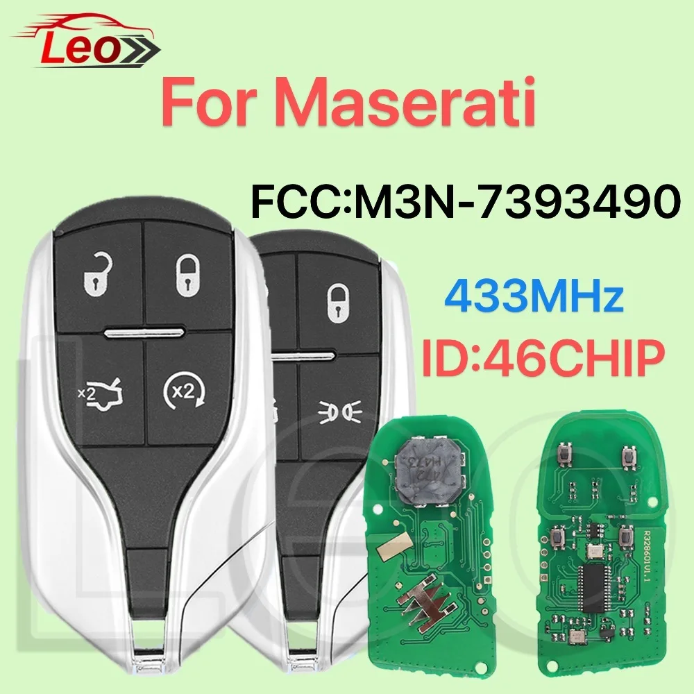 

Leo World FCC: M3N-7393490 433 МГц ID: 46CHIP 4-кнопочный автомобильный умный дистанционный ключ для Quattroporte Ghibli Levante 2017-2010