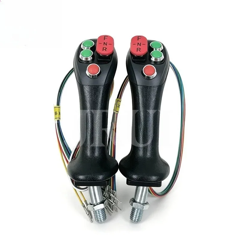2-Button Joystick Handle with Rocker FNR Switch for Excavator Wheel Loader Forward Reverse Control Heavy Duty Replacement