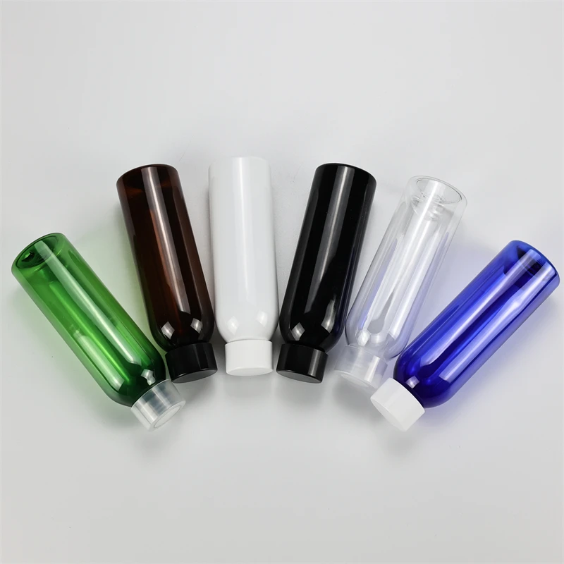 Multicolor 250ML X 25 Portable Round Shoulder Plastic Bottle With Double Screw Cap Empty Toner Essence water Packaging Container