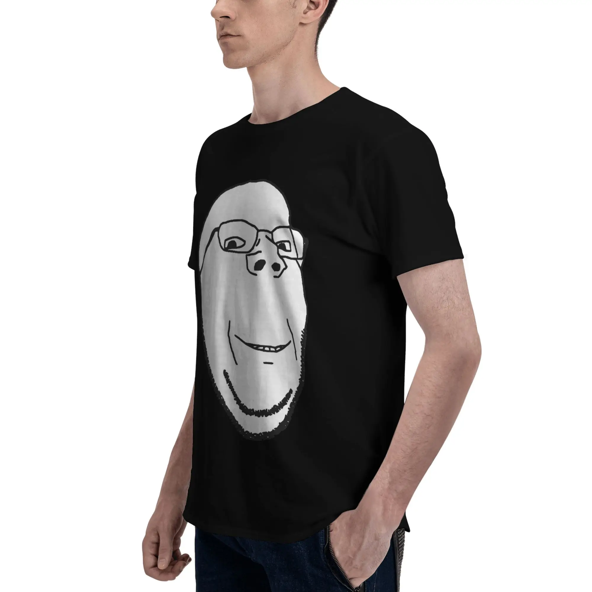 

Smiling Wholesome Wojak Soyjak Men T-Shirt Plus Size T Shirts Men's Round Neck Cotton Tees Short Summer Male