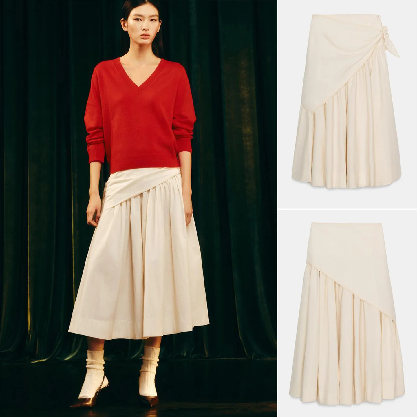 

Новинка весенней коллекции: пышная юбка-миди с молнией, низкой талией и шарфом, А-силуэт, из полиэфирного волокна