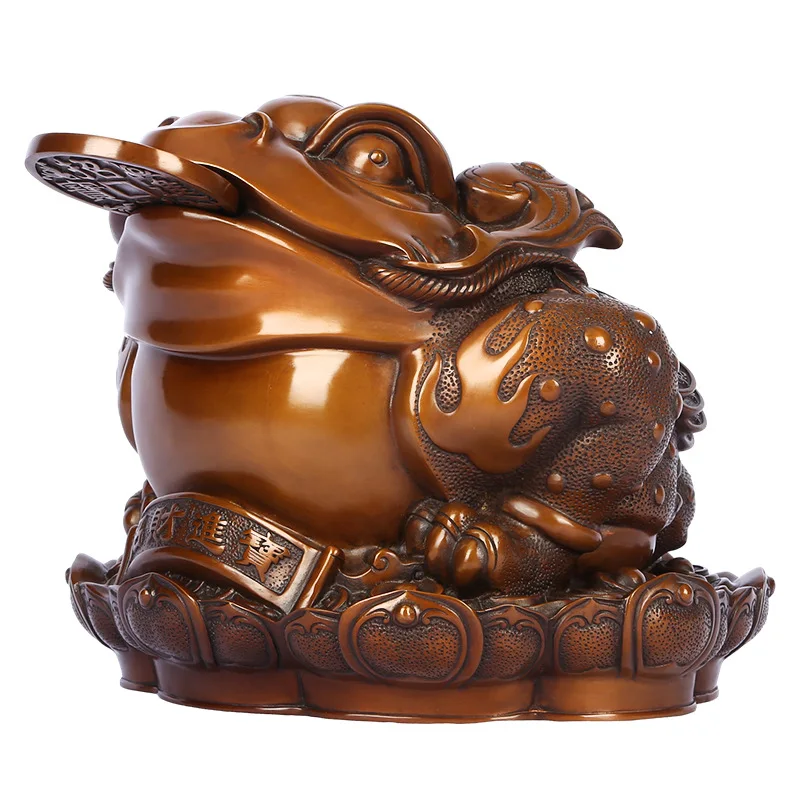 Copper Tun Bao Golden Toad Ornament Home Office Three-legged Money Toad Crafts