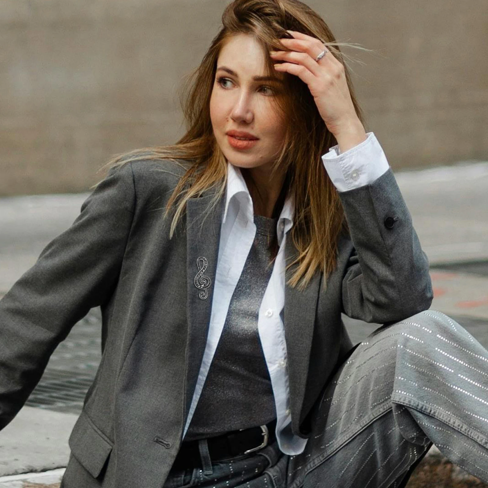 الموسيقية ملاحظة بروش حجر الراين دبوس الزخرفية للقمصان مهرجان حزب مجوهرات أنيقة طوق دبابيس الملحقات