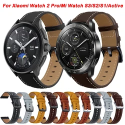 22mm Leather Replace Straps for Xiaomi Watch 2 Pro Band For Mi Watch S3 S2 S1 Active Pro Color 2 Bracelet Watchbands Correa