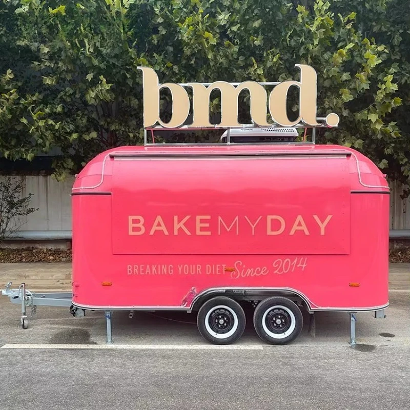 مقطورة الغذاء المتنقلة مخبز الآيس كريم شاحنة مخصص هوت دوج البيتزا وجبة خفيفة الوجبات السريعة القهوة فان الغذاء شاحنة مقطورة مجهزة بالكامل