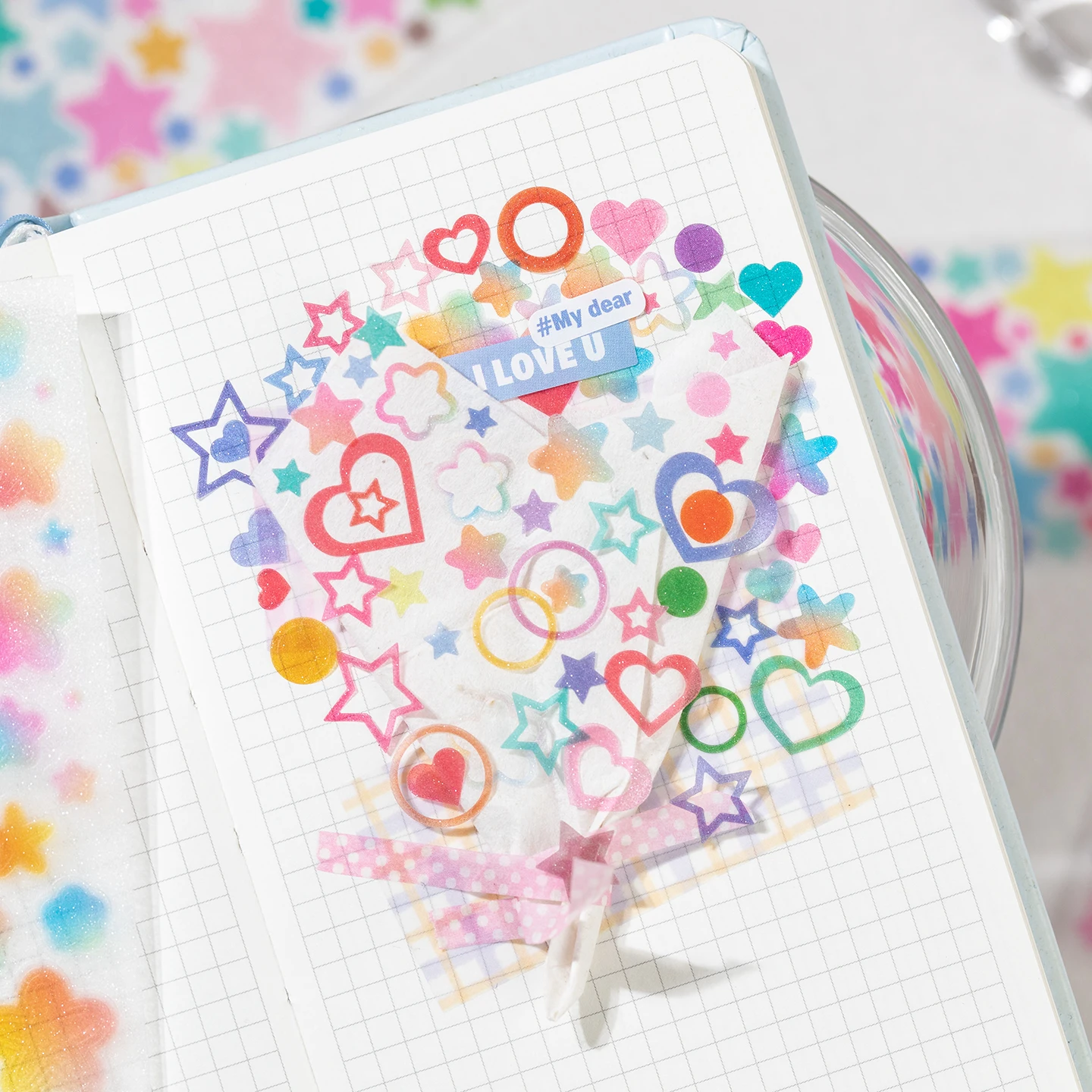 MINKYS Love Heart Star Type декоративная лента наклейка скрапбукинг журнал DIY школьные канцелярские Фото №5
