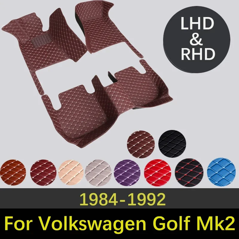 

Кожаные автомобильные коврики на заказ для Volkswagen Golf Mk2 19E 1984 ~ 19992, 2-дверные аксессуары для интерьера, ковры, автомобильный Стайлинг, коврик 0601