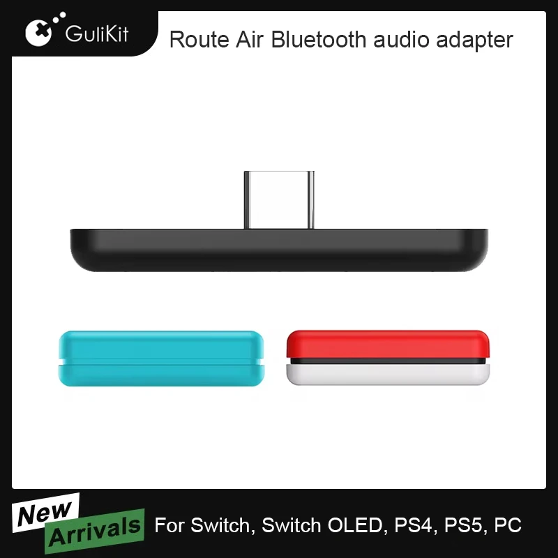 GuliKit NS07 Route Air Wireless Audio Adapter Converter Type-C Transmitter for Nintendo Switch, Switch OLED, PS4 and PC