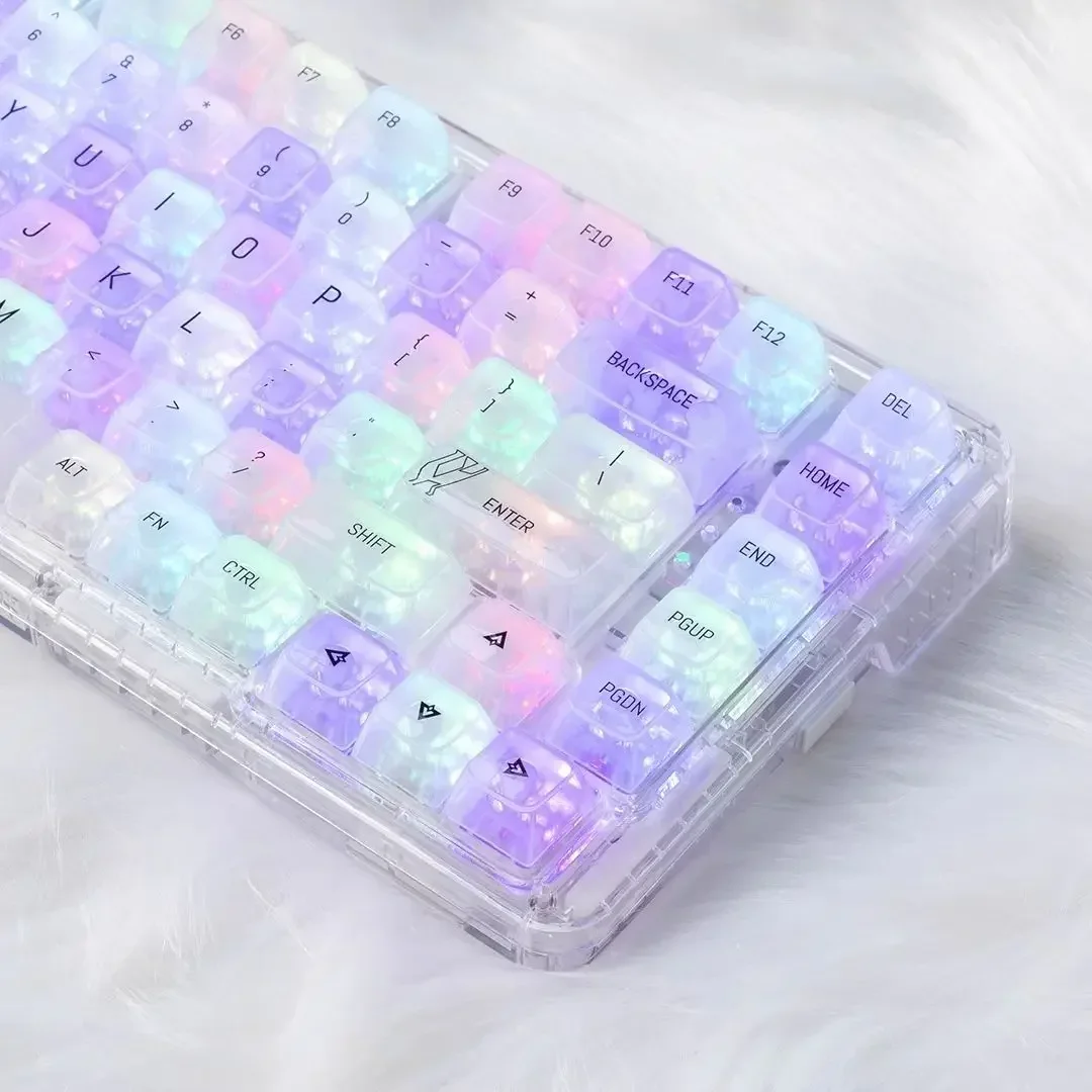 MDA Transparent Fog Translucent Matte Keycap Set Light Transmittance PBT DIY Keyboard Accessories Aesthetic Personality Keycap