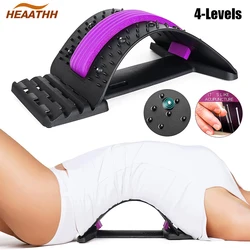 4 Level Magnetic Therapy Back Stretcher Massager Lumbar Spine Support Deck Pain Relief Chiropractic Lumbar Relief Back Cracker