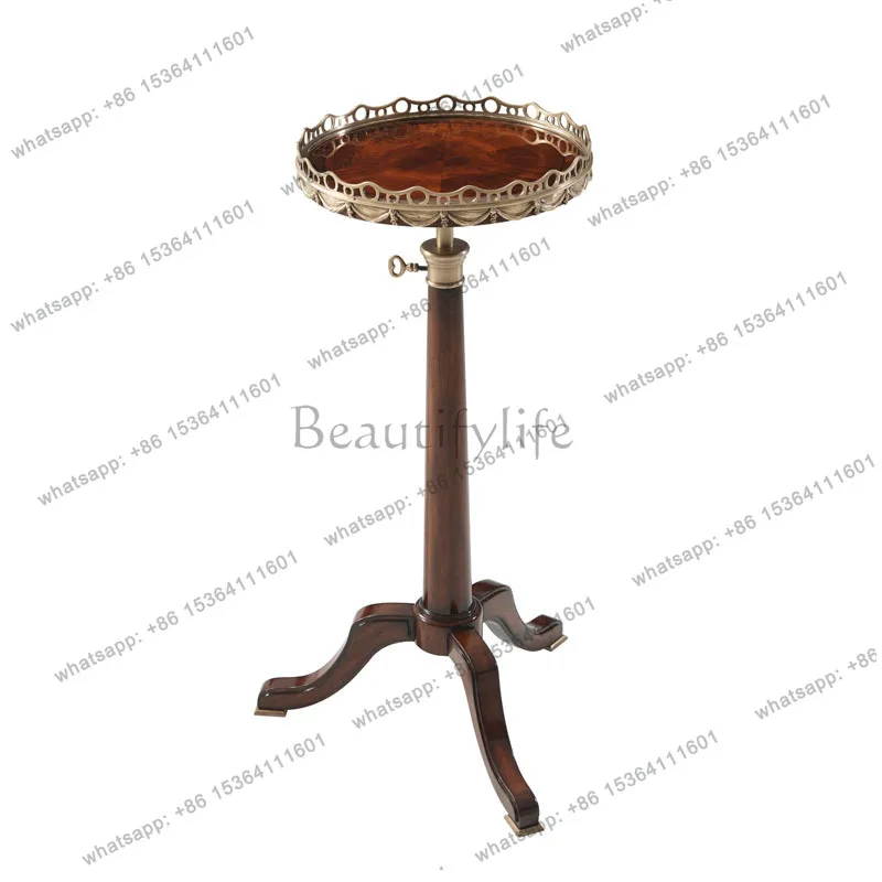 English carved furniture neo-classical living room solid wood flower stand lacquered corner table side table