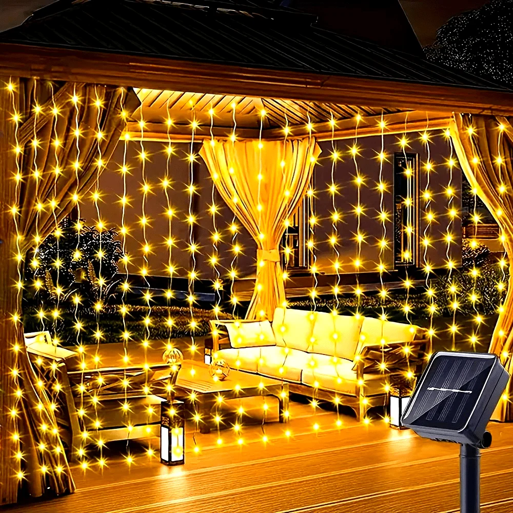 

300 LED Outdoor Solar String Light Waterproof Festoon Lamp for Christmas Wedding Garden Patio Umbrella Curtain Decor Fairy Light