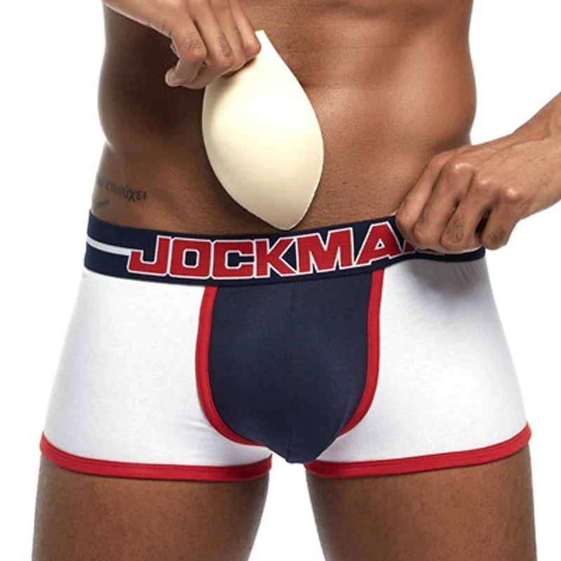 

Jockmail Sexy Men Underwear Boxer Shorts Cotton Front and Back Cup Buttocks Panties Big Pouch Bulge Trunk Male Ball Stretching