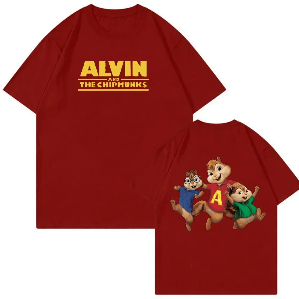 ALVIN and THE CHIPMUNKS 2011 Fox T Shirt Men's XL Animation Adult T-shirt Tee Graphic T Shirts High Quality Cotton Tee Tops