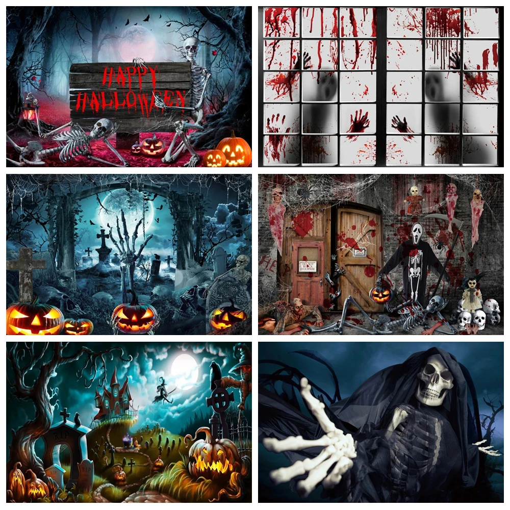 

Halloween Party Background for Photography Ghost Shadow Terror Zombie Scene Shoot Photographic Backdrop Photocall Photo Studio