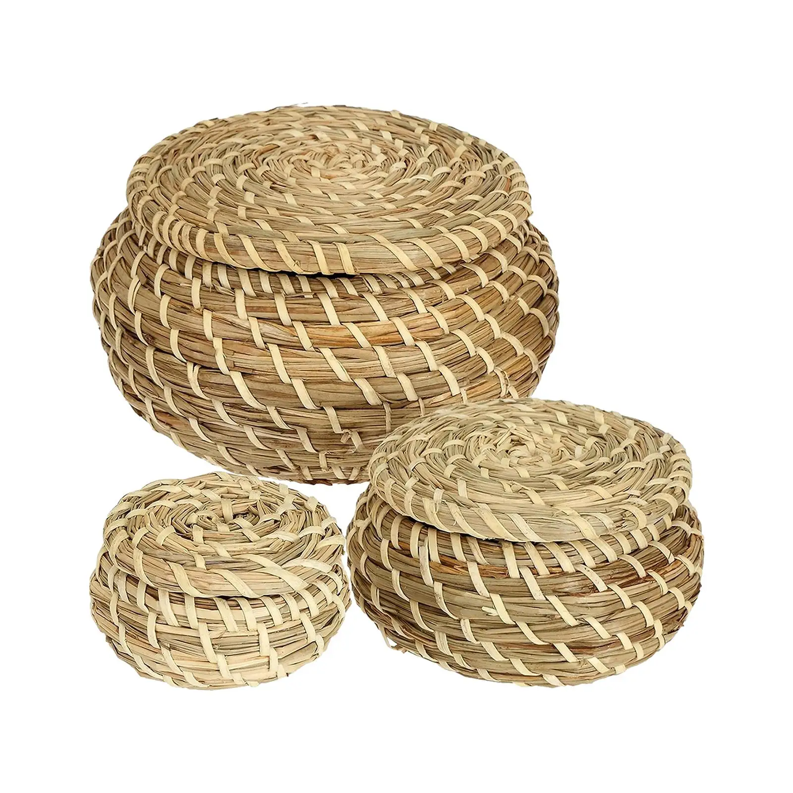 

3x Rattan Storage Basket Box Desktop Storage Basket for Bathroom Fruit Shelf